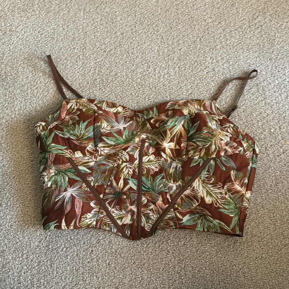 Floral cropped corset